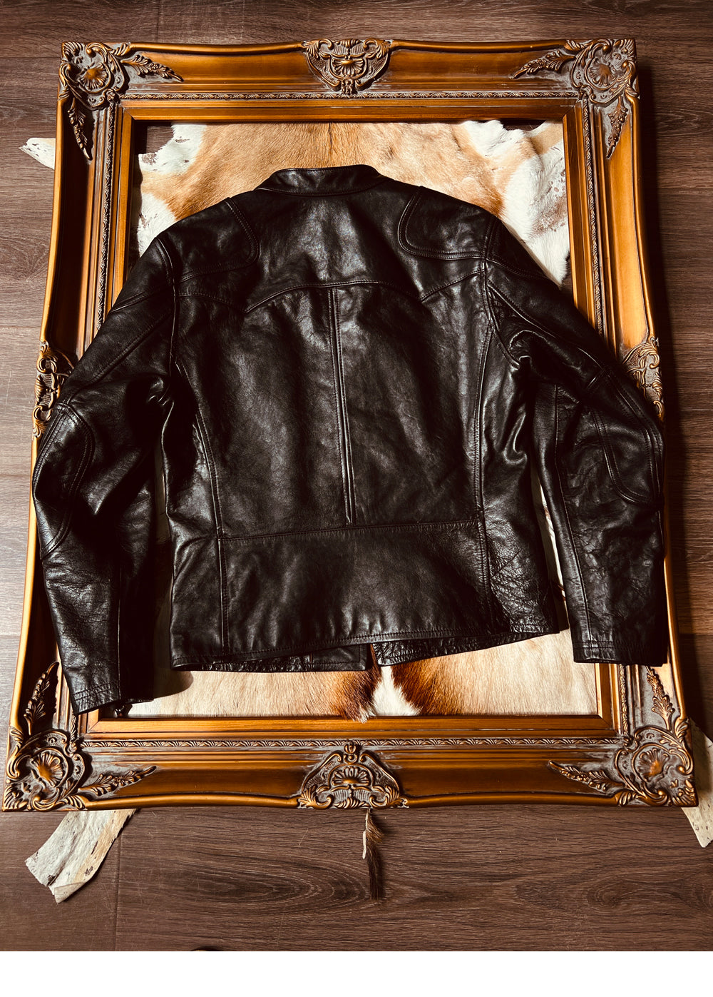 ウォッシュ加工 ホースハイドレザー シングルライダース ジャケット