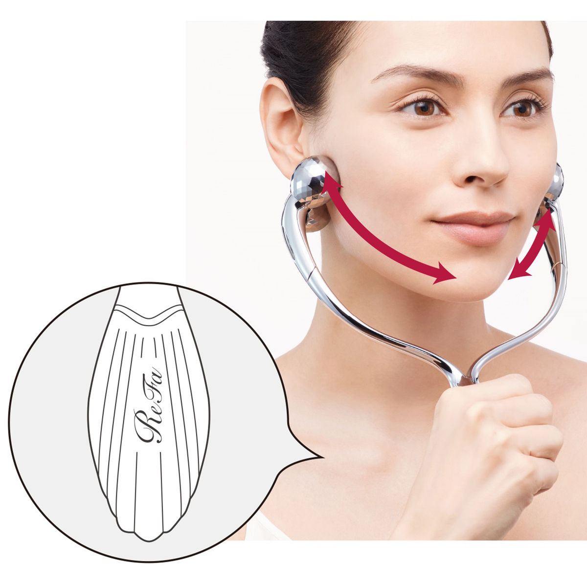 ReFa レッド 美顔ローラー 専用ケース付き ReFa 美顔ローラー レッド