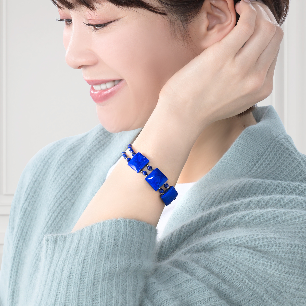 越田雅哉 ラピスラズリ スクエアブレスレット - QVC.jp