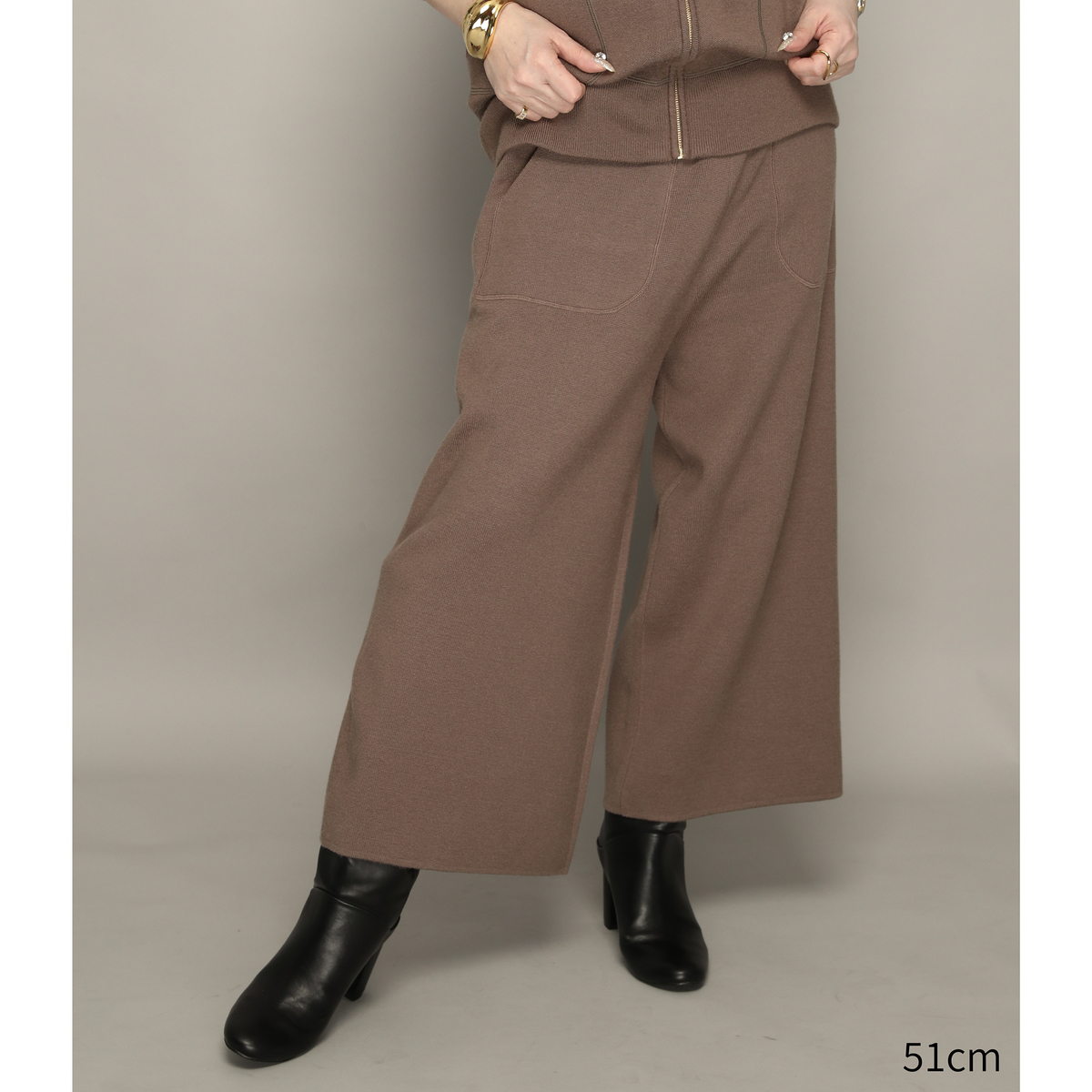 Anne Coquine 選べる股下コアスパニットガウチョパンツ アンコキーヌ