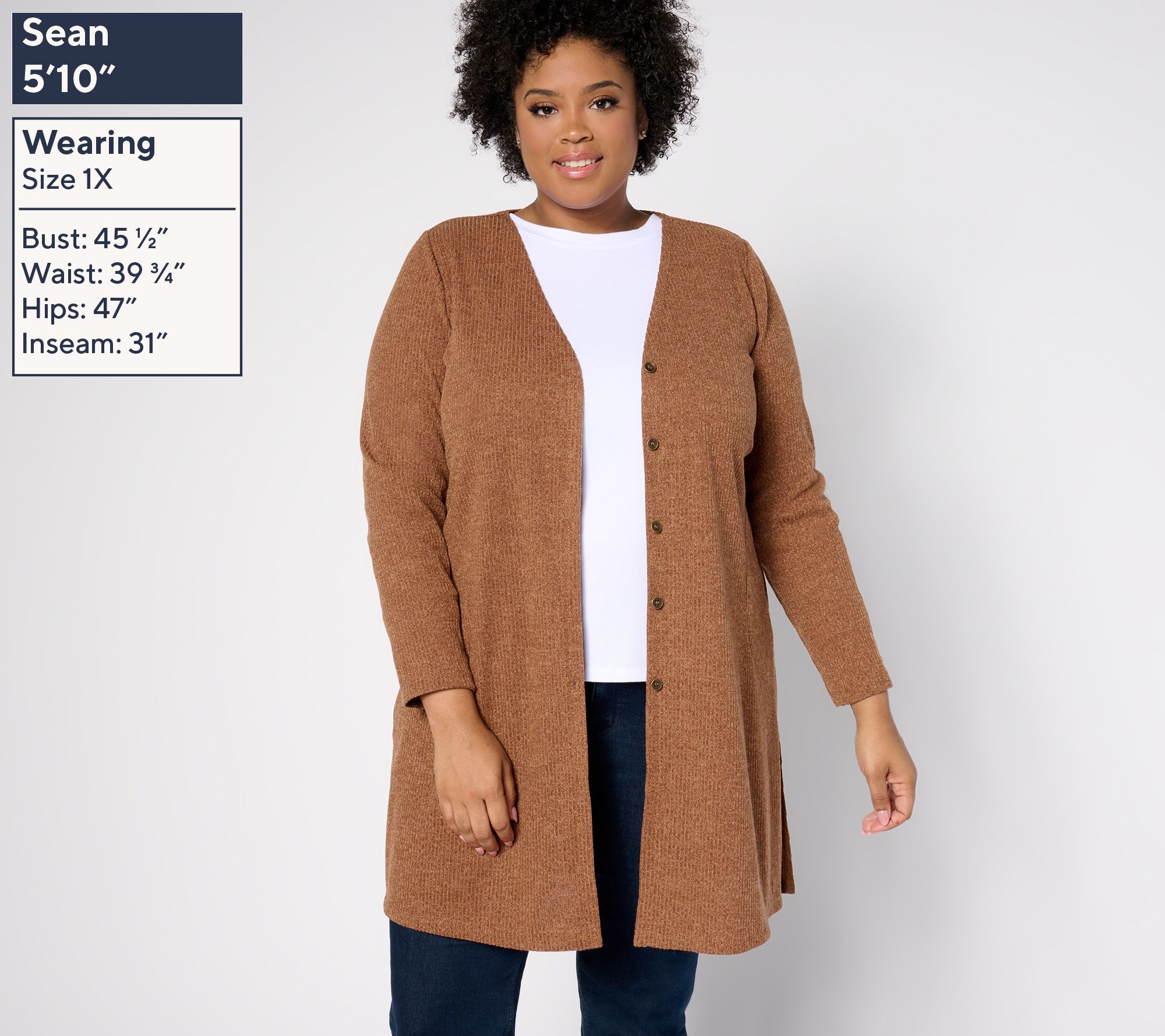 Susan Graver Regular Lifestyle Melange Rib Cardigan - QVC.com