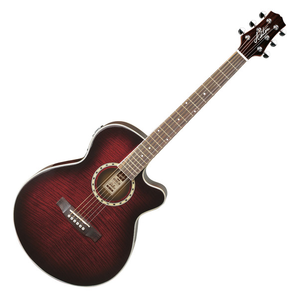 DISC Ashton SL29CEQ Electro Acoustic Guitar, Wine Red Sunburst