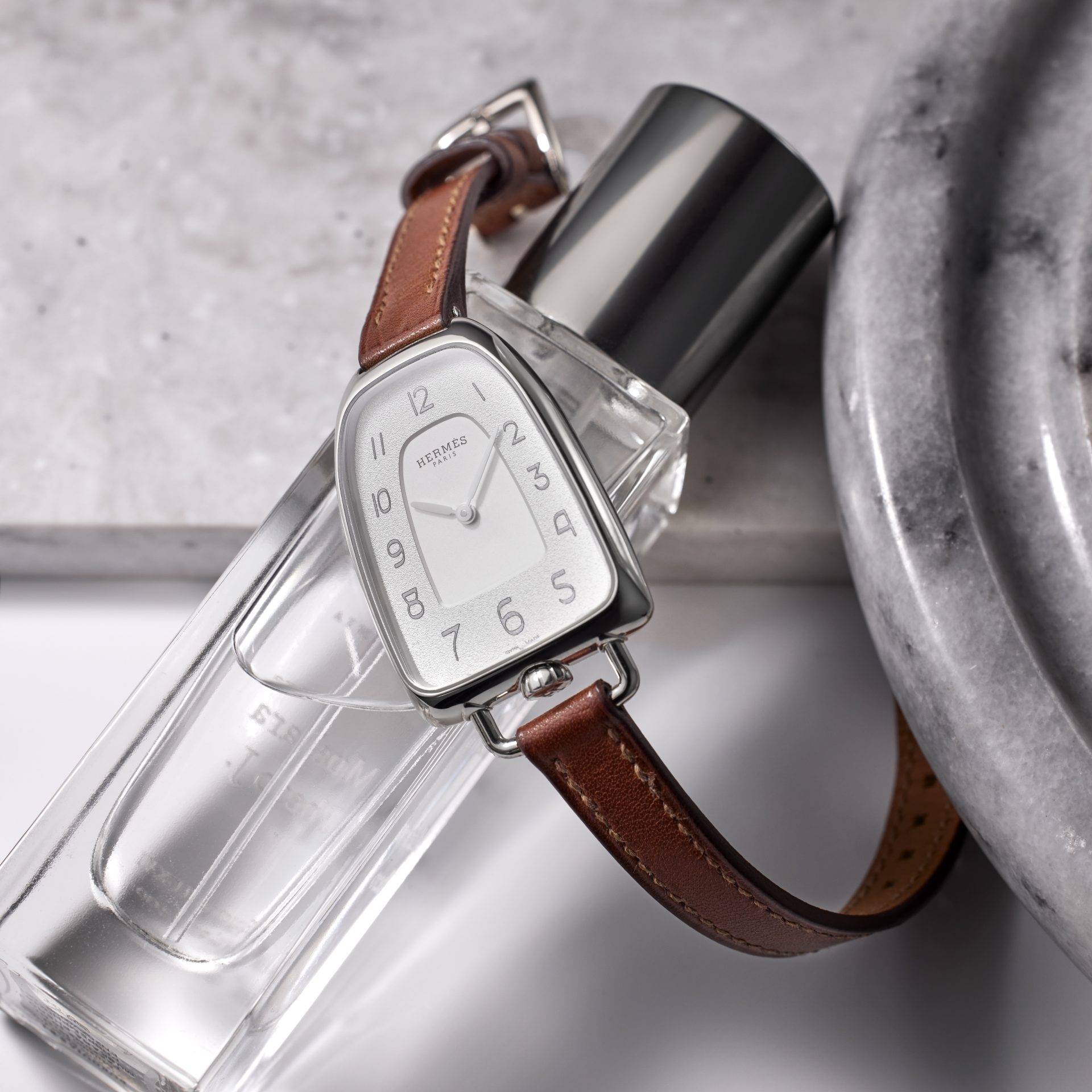 エルメス】2005 ストラップ オレンジ シルバー 箱リボン袋付