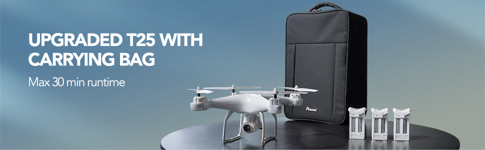 Potensic T25 ドローン - 大人用カメラ付き、バックパック付き 2K GPS