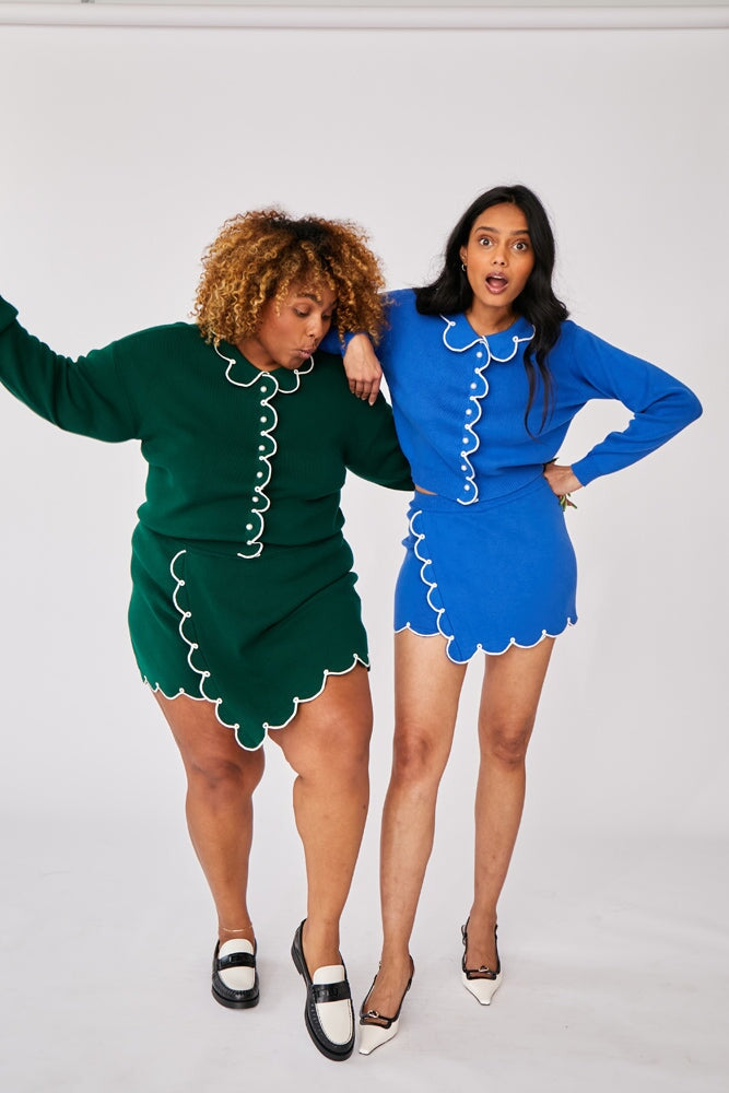 Blue Cropped Collared Cardigan - RachelAntonoff.com