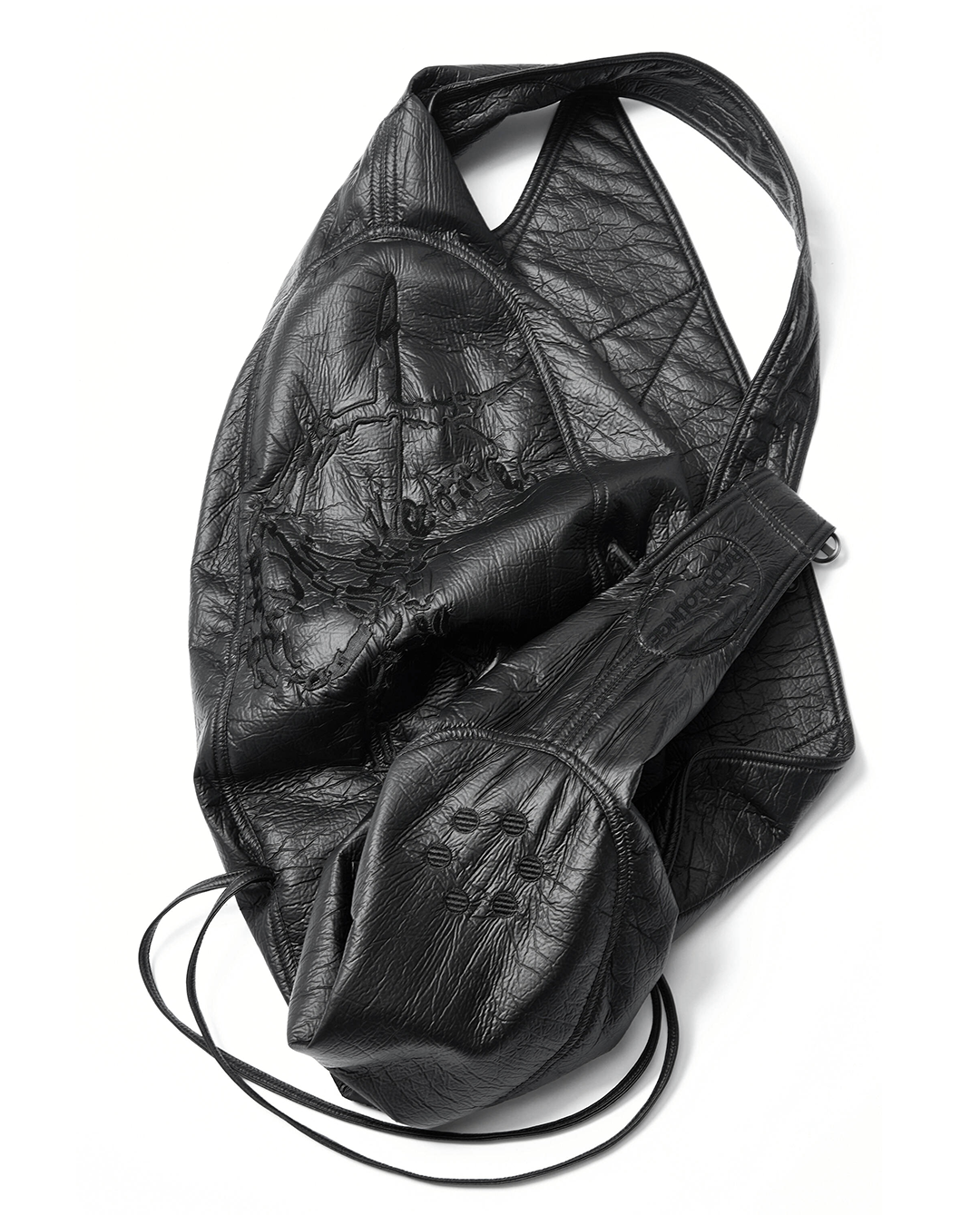 NUTEMPEROR+RADD LOUNGE - PU LEATHER EMBROIDERED BAG (BLACK) | RADD