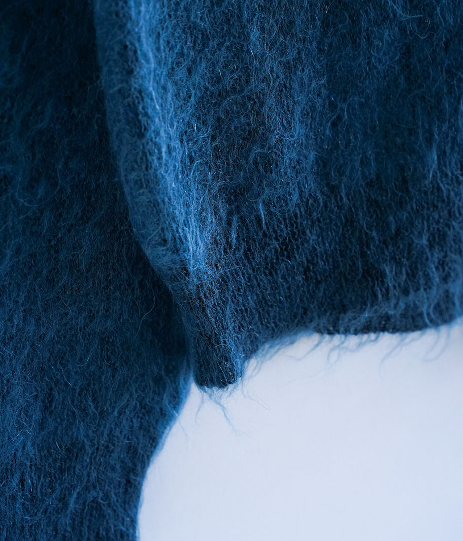 YOKE BRUSHED MOHAIR SWEATER [PEACOCK] - Fresh Service NECESSARY or