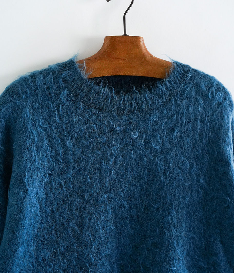YOKE BRUSHED MOHAIR SWEATER [PEACOCK] - Fresh Service NECESSARY or