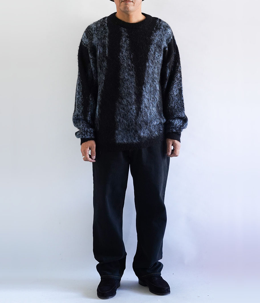 YOKE JACQUARD MOHAIR SWEATER [BLUE] - Fresh Service NECESSARY or