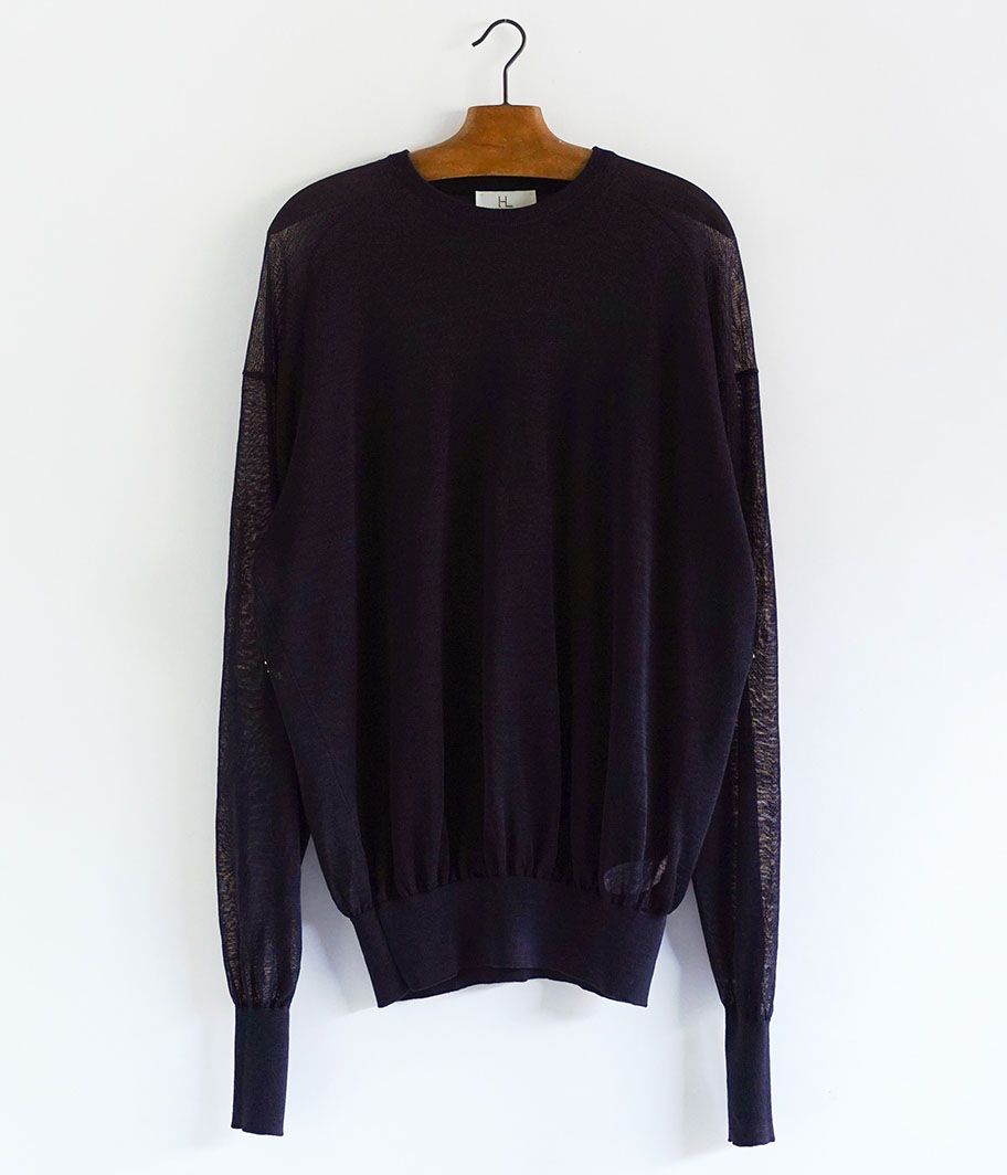 HERILL Ramie High gauge crewneck [NAVY] - Fresh Service NECESSARY