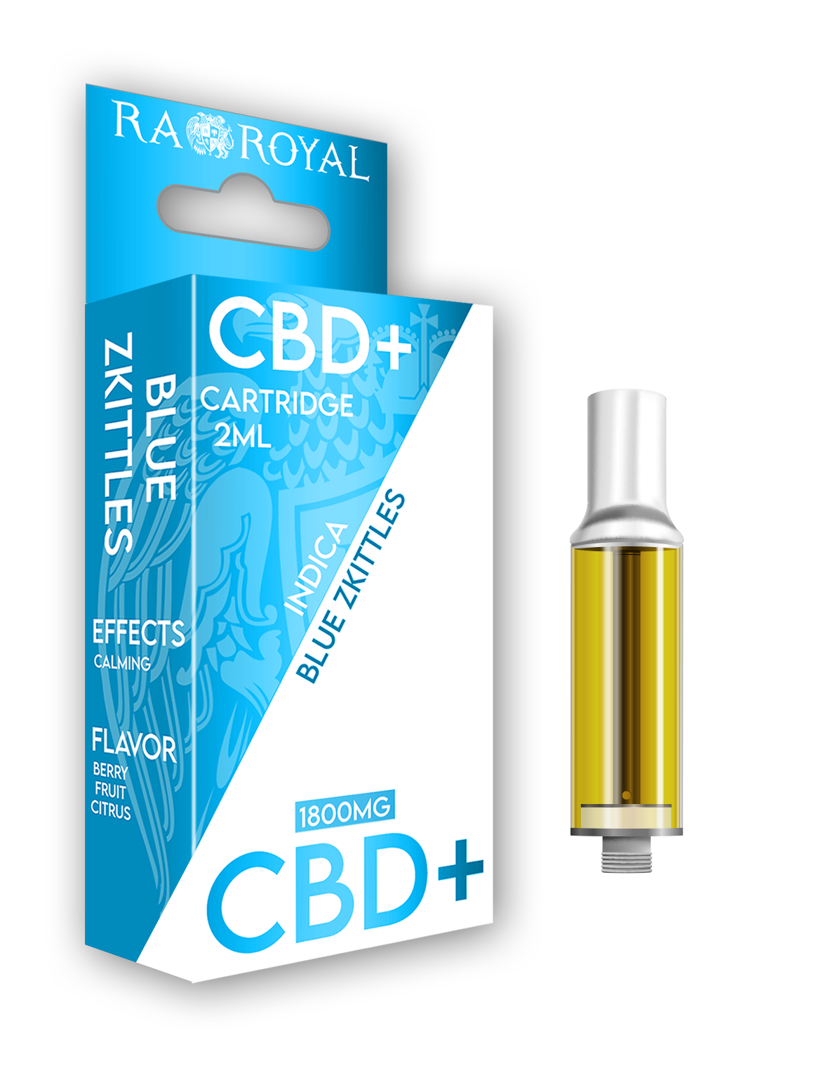 R.A. Royal CBD+ Vape Cartridge Blue Zkittles 1800MG | 2ML Indica