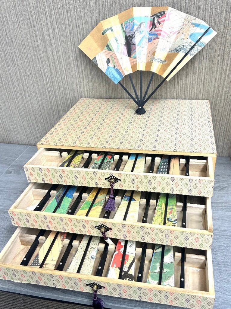 源氏物語飾り扇 27本 フランクリン画廊 徳川黎明会 入江正巳 扇子 共箱