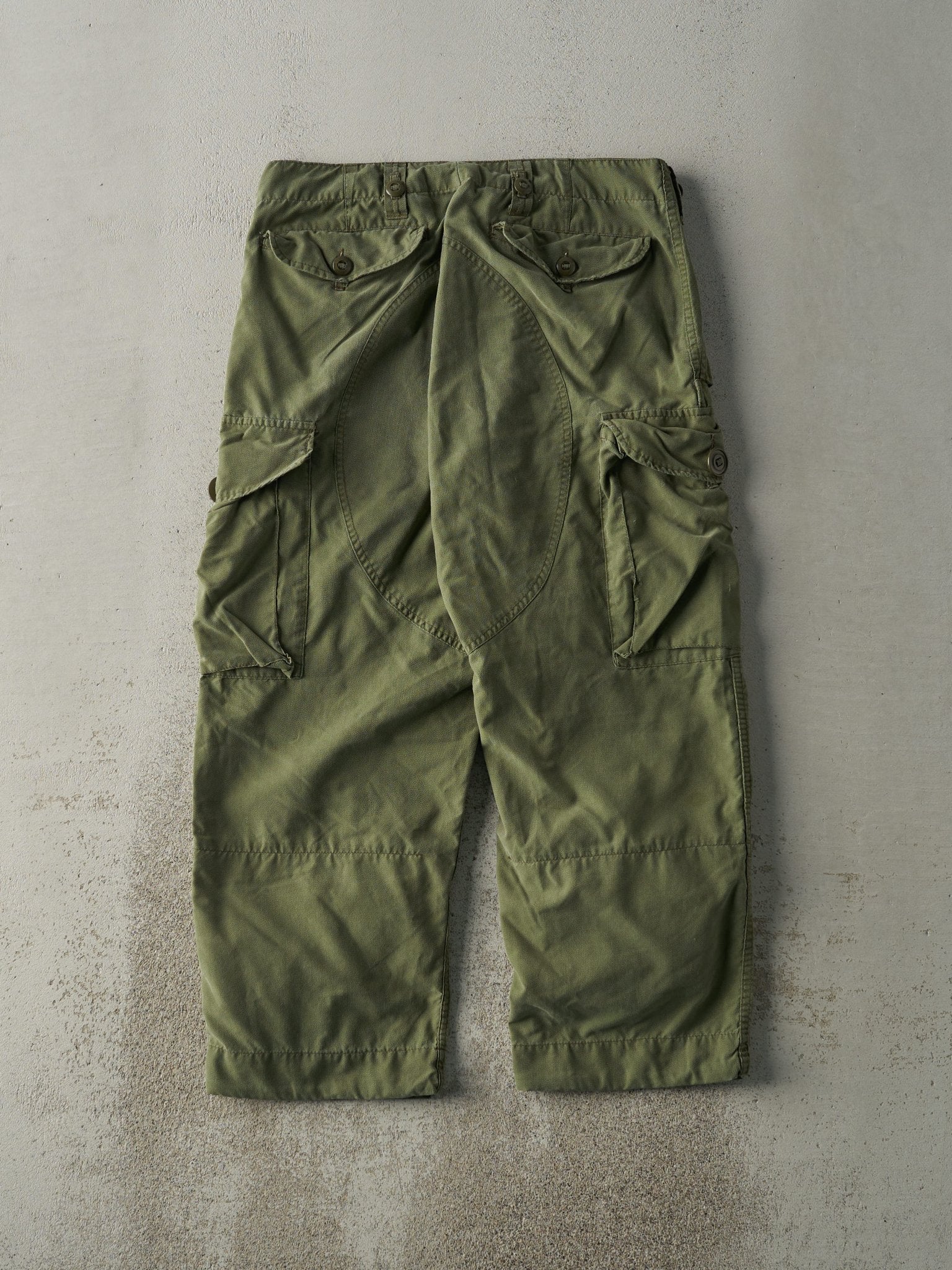 Vintage 90s Army Green Military Parachute Pants (34x26.5