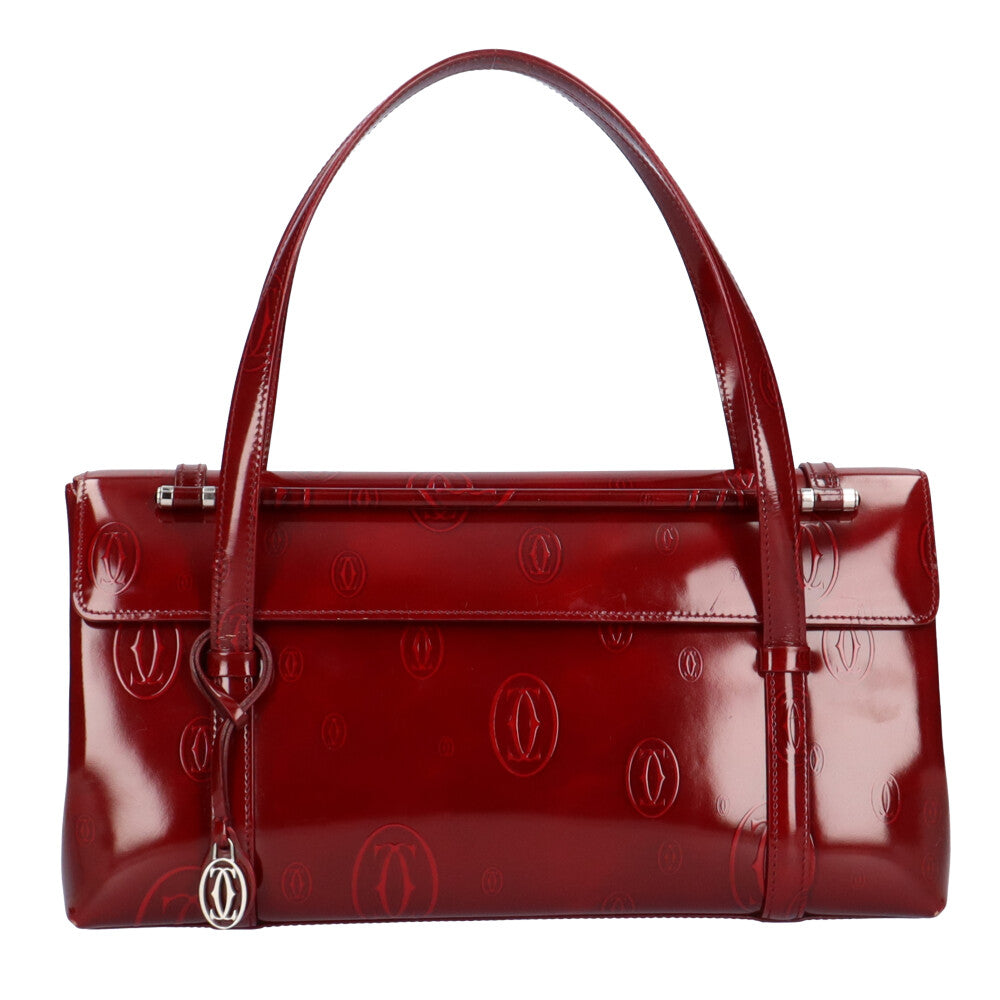 カルティエ CARTIER ハッピーバースデー ハンドバッグ パテントレザー