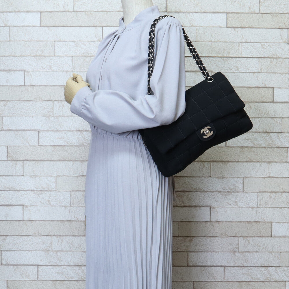 CHANEL シャネル チョコバー ショルダーバッグ ナイロン ブラック