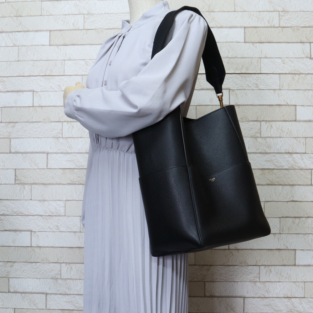 CELINE セリーヌ サングルバケット ショルダーバッグ レザー ブラック