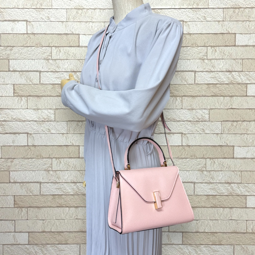 VALEXTRA Valextra Mini -Izide Shoulder Bag Leather Pink Ladies