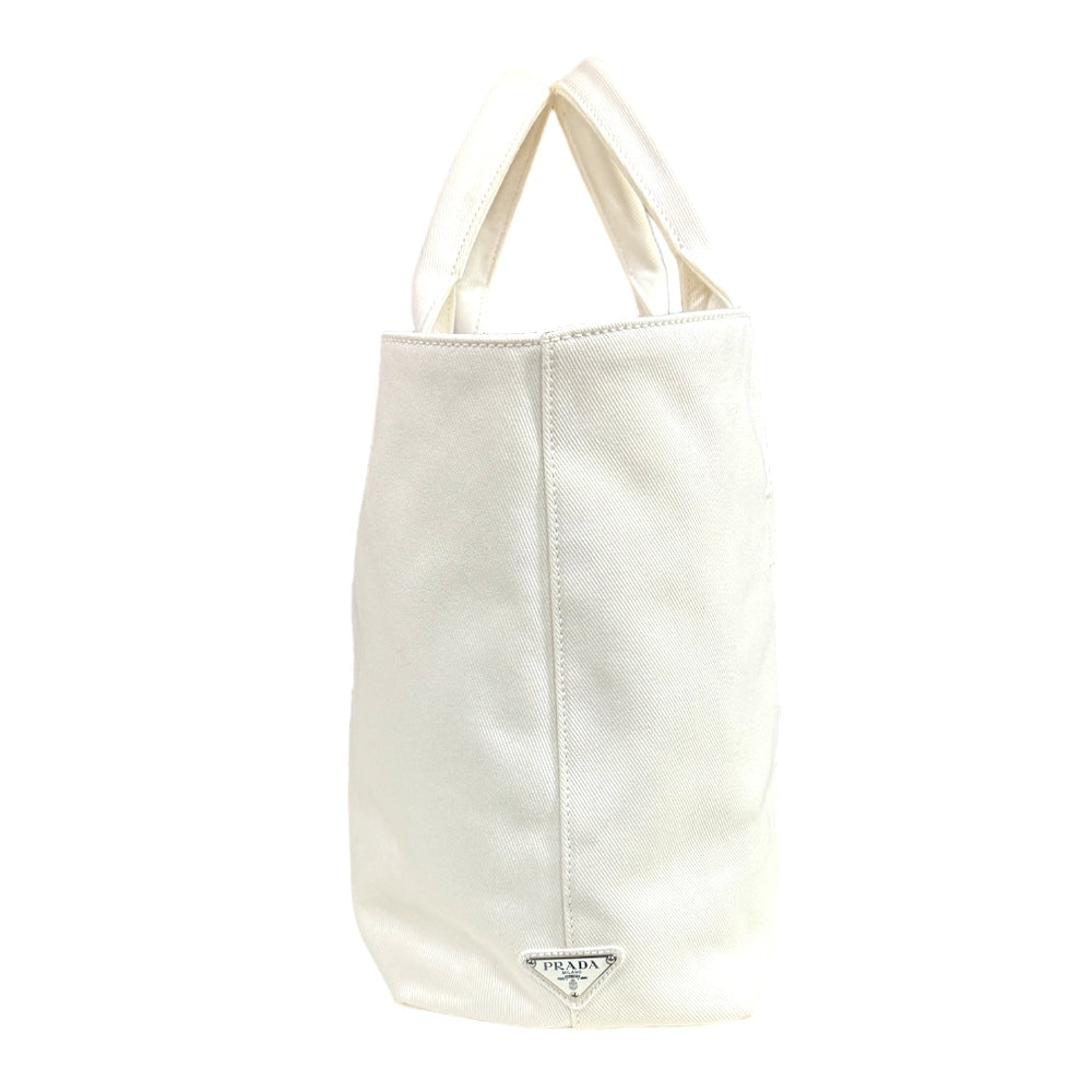 PRADA プラダ ショルダーバッグ キャンバス ホワイト レディース 中古