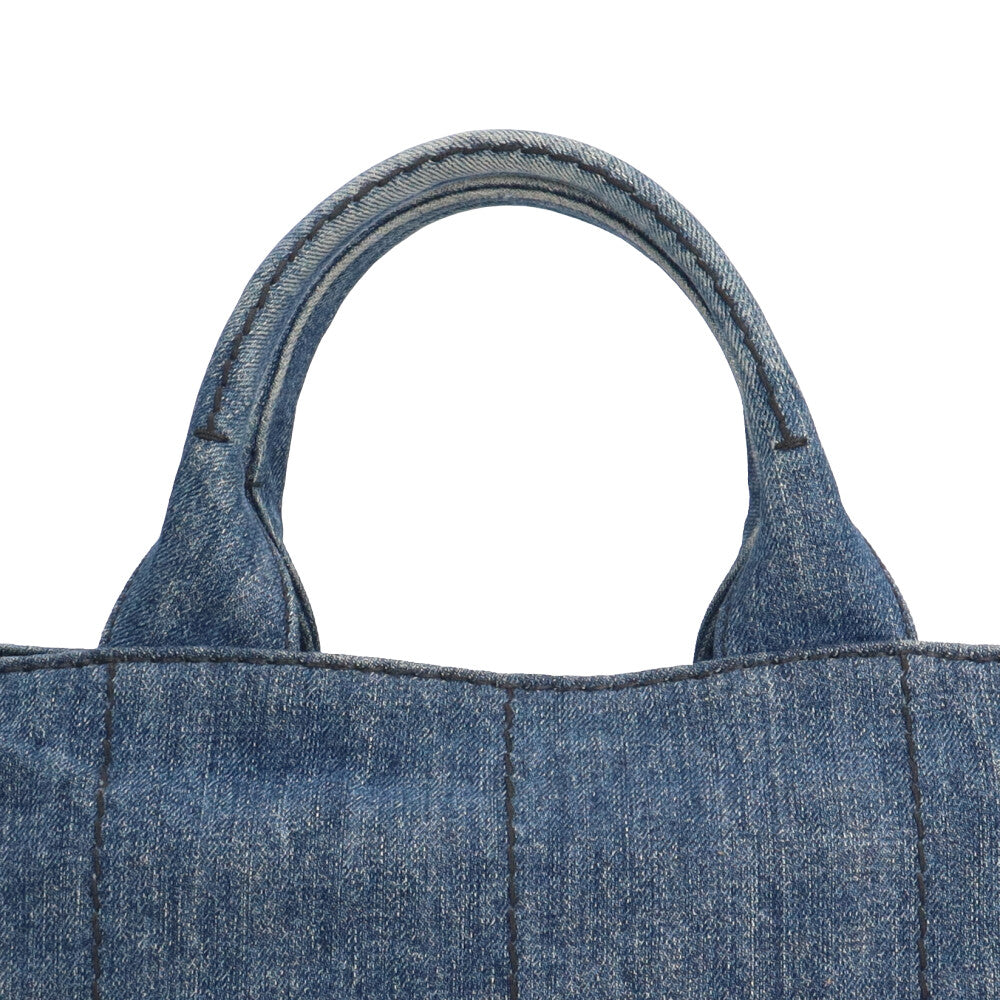 PRADA プラダ カナパ ショルダーバッグ デニム ブルー レディース 中古