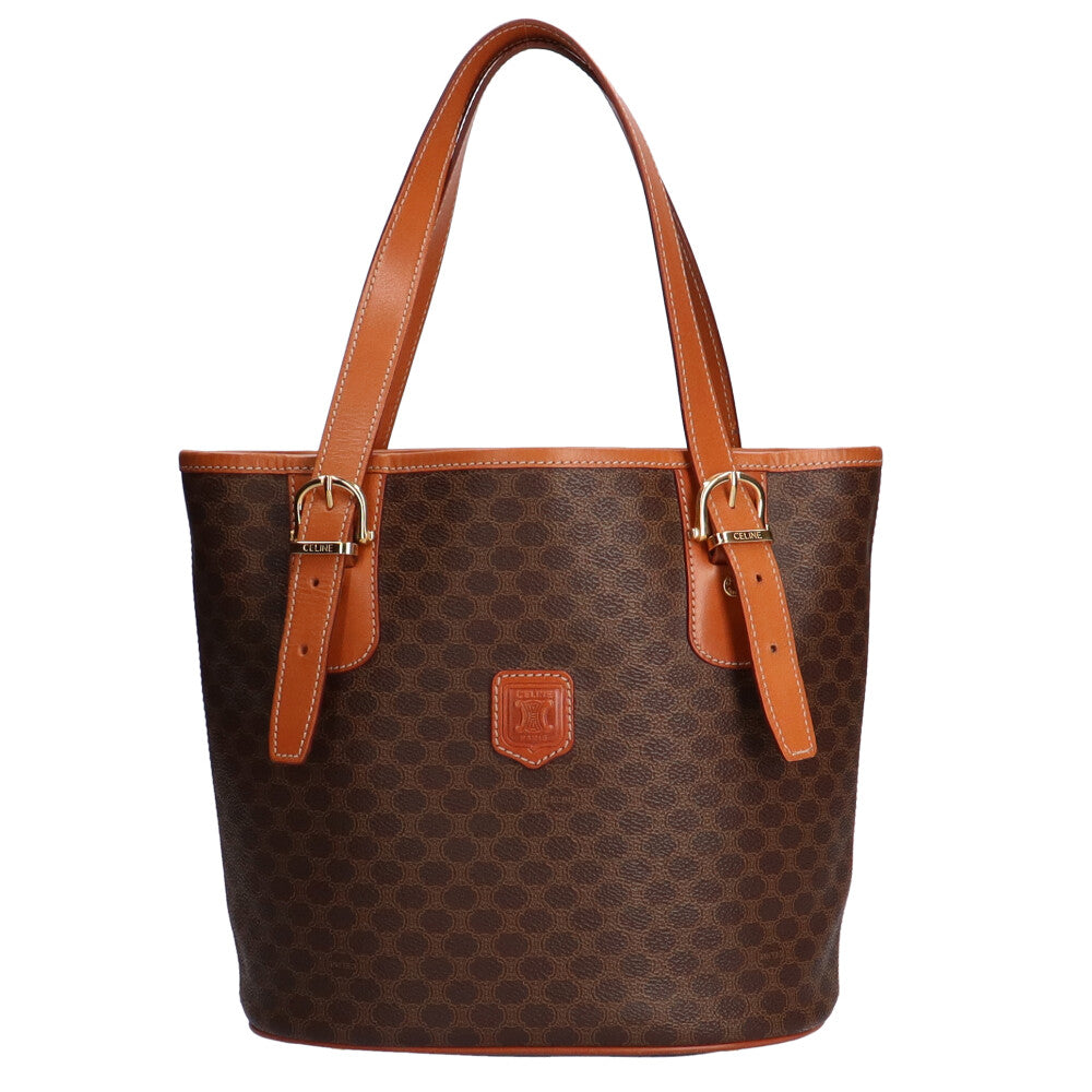 セリーヌ CELINE マカダム トートバッグ PVC ブラウン レディース 中古