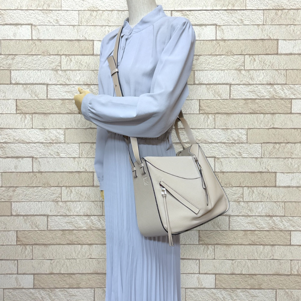 LOEWE ロエベ ハンモックスモール ショルダーバッグ レザー ベージュ