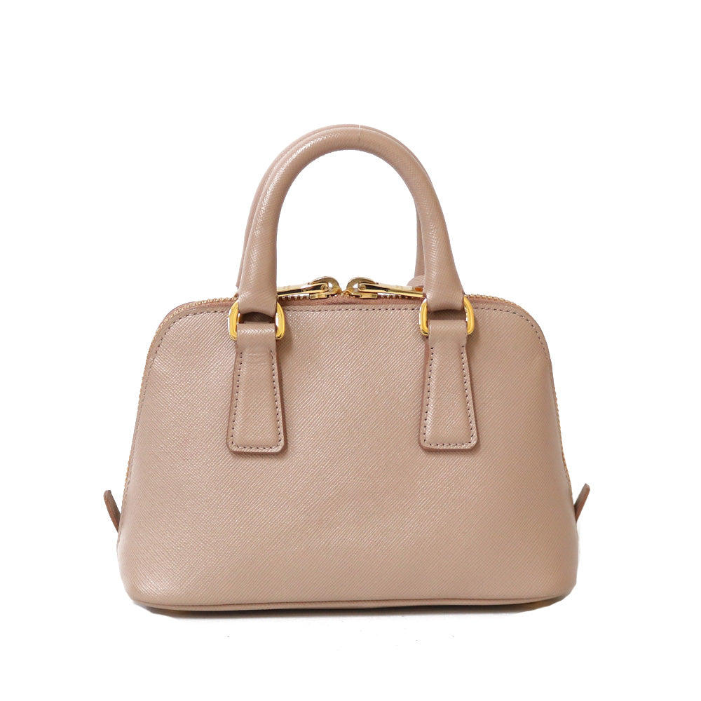 中古】 プラダ PRADA ショルダーバッグ ハンドバッグ レザー ベージュ