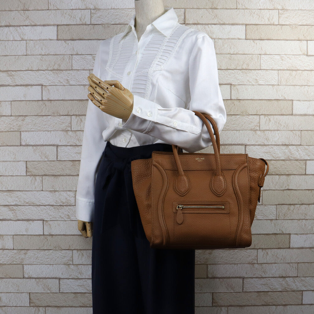 中古】 セリーヌ CELINE ハンドバッグ ラゲージミニショッパー レザー