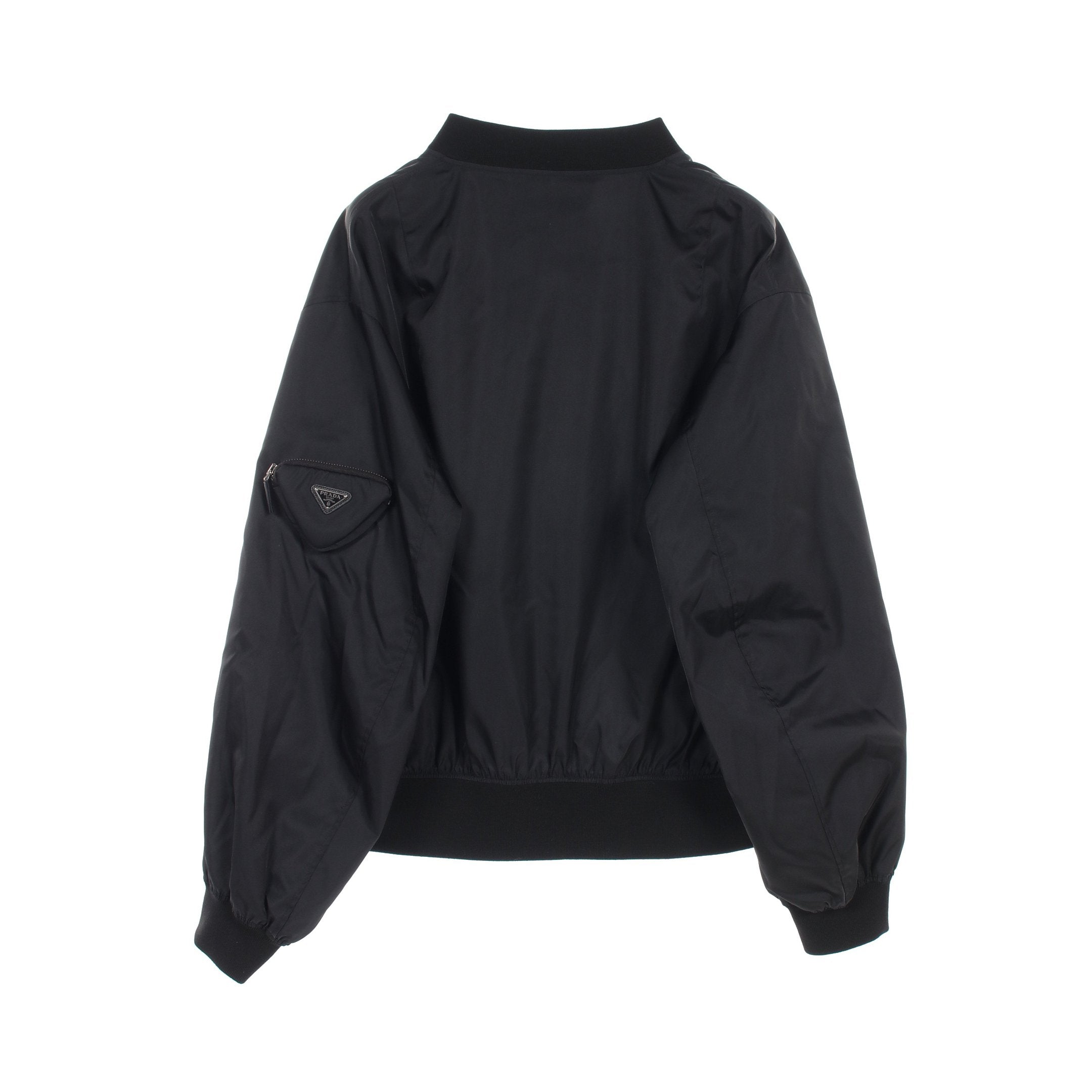 Re-Nylon ボンバージャケット ナイロン ブラック 三角プレート プラダ