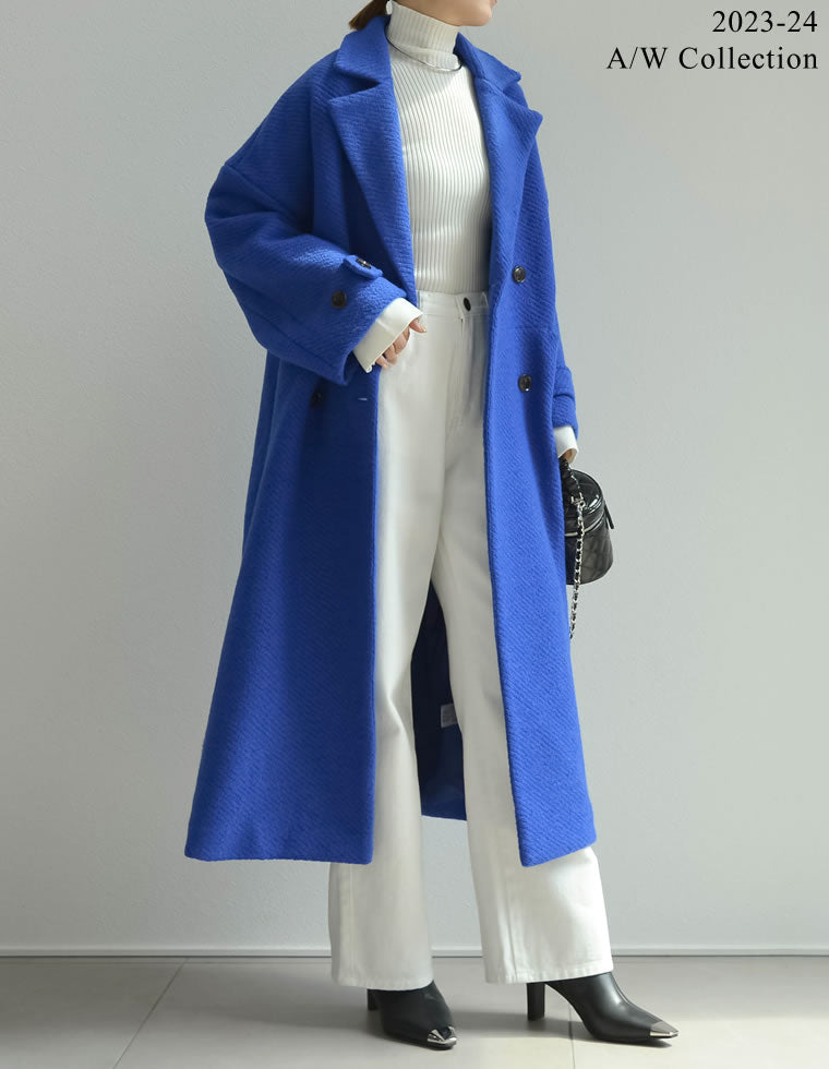 オーバーサイズダブルブレストカラーコート - ジャケット/アウター通販