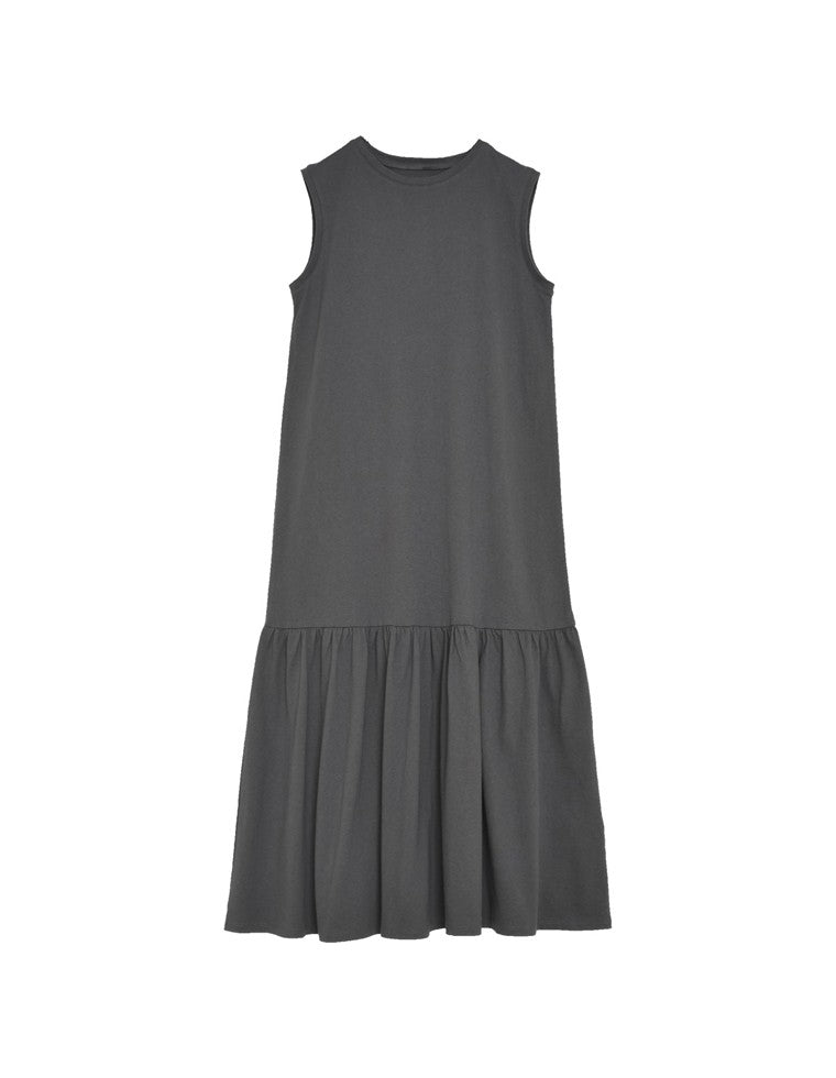 コットンブレンドノースリーブティアードワンピース - ワンピース通販