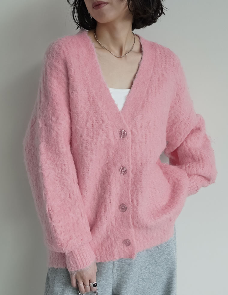 MIXカラーシャギーニットカーディガン - トップス通販 | 人気