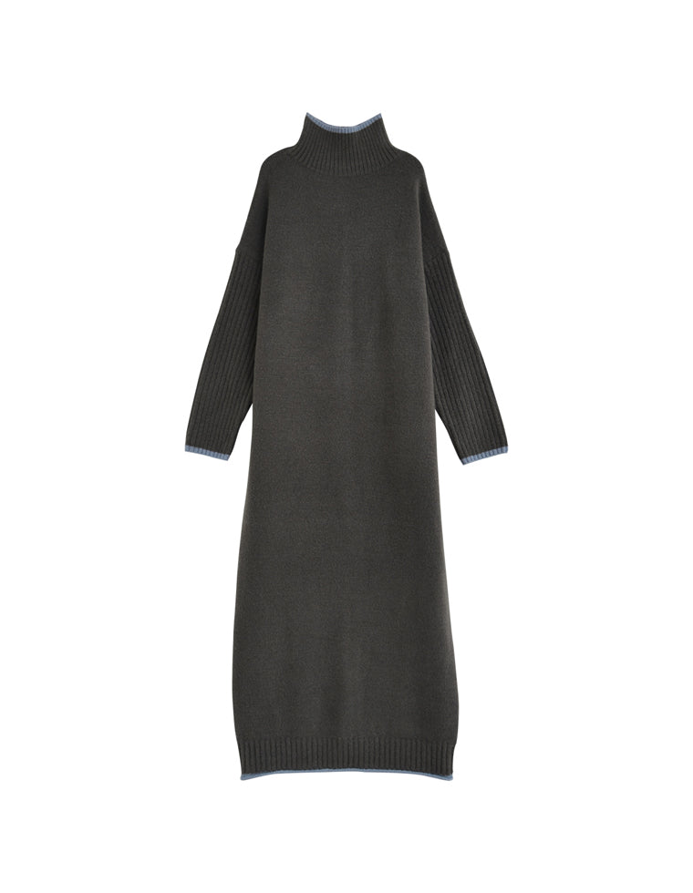 前後2WAYハイネック指穴マキシニットワンピース - ワンピース通販