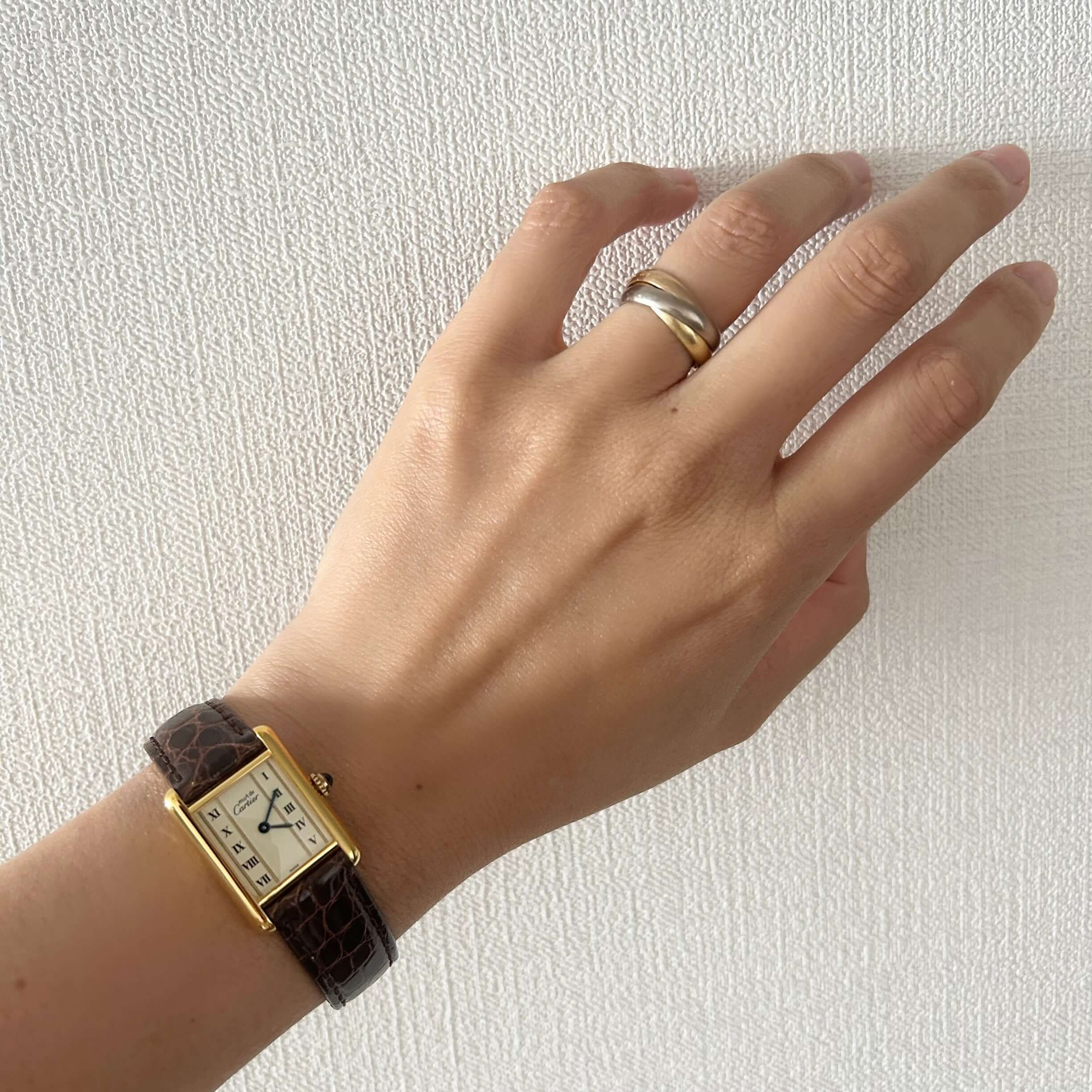 Cartier】カルティエマストタンク SM縦ローマ 純正Dバックル付き