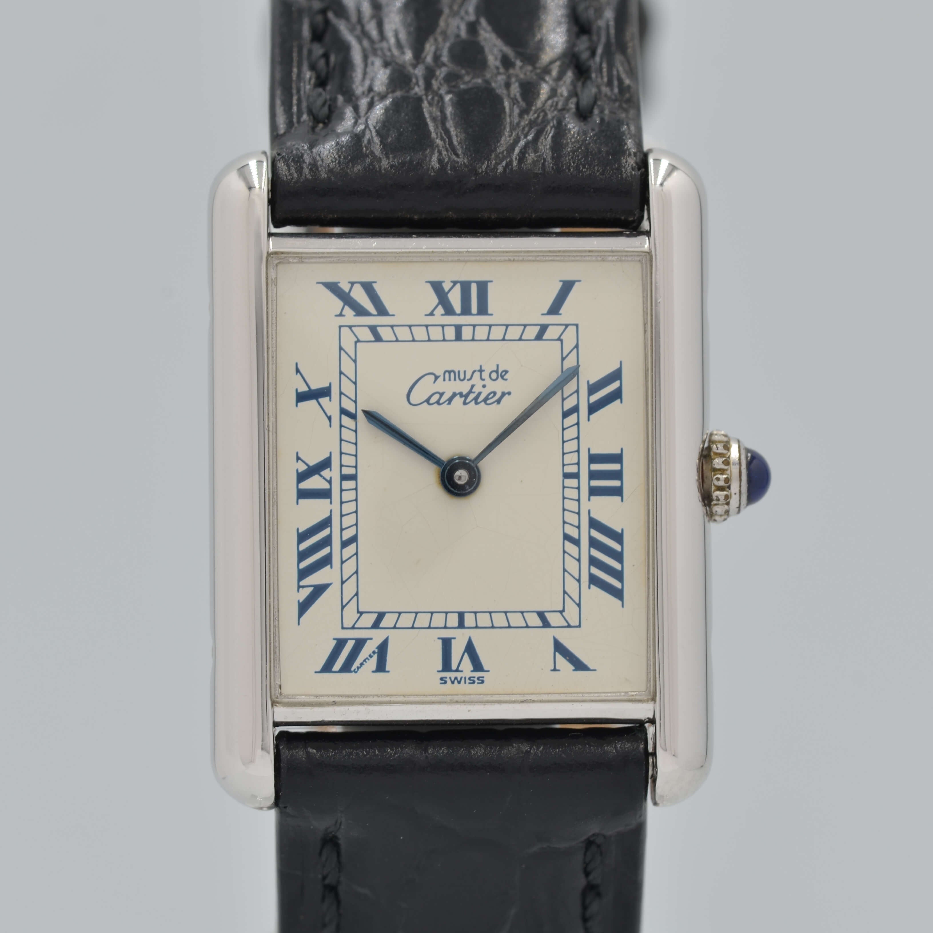 Cartier】カルティエ マストタンク LMシルバーQZ 純正尾錠付き