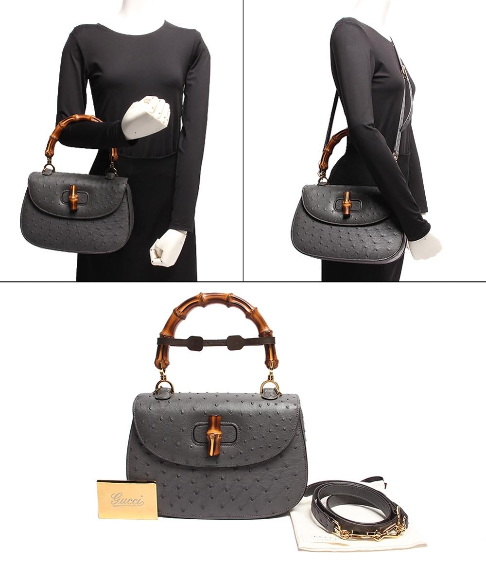 グッチ 2wayレザーハンドバッグ ゴールド金具 バンブー1947