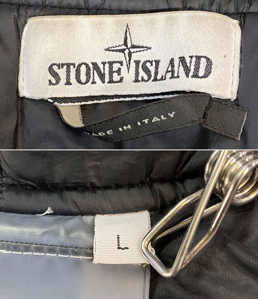 STONE ISLAND ベスト MODFIED PANAMA NYLON LEATHER VEST 中綿 メンズ