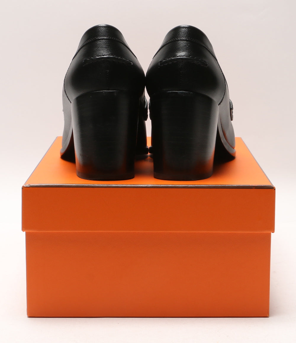 エルメス モカシン ドーフィン ブラック ピンクゴールド ローファー