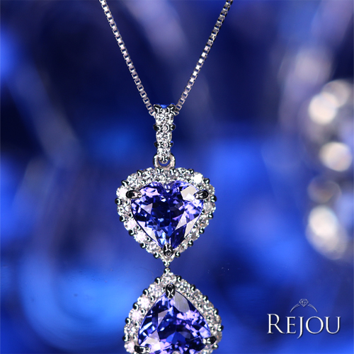 ハートシェイプタンザナイト 約1.1ct ダイヤモンド プラチナ