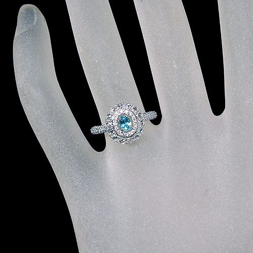 ブラジル産パライバトルマリン 0.24ct ローズカットダイヤモンド 約0.4