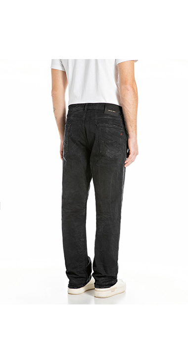 NEW ブーツカットCLEY ブラックオーバーダイストレッチデニム｜REPLAY