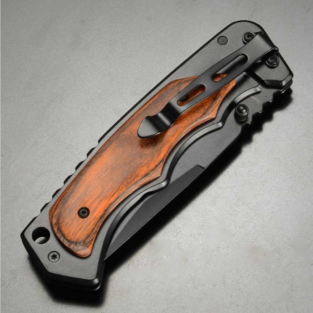 Smith & Wesson 折りたたみナイフ Framelock ウッドハンドル 1147091