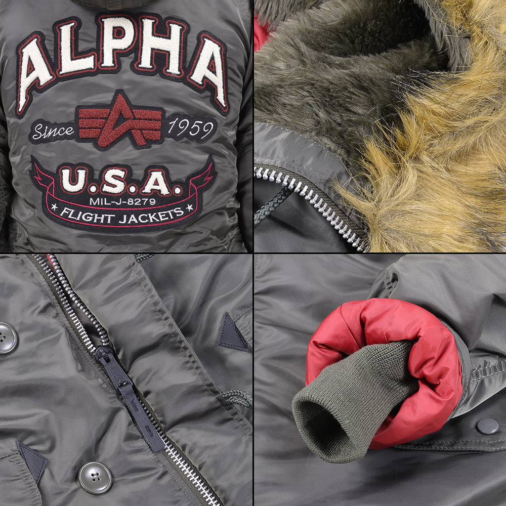 ALPHA フライトジャケット N-3B タイト BACK EMB.Lサイズ | ミリタリー