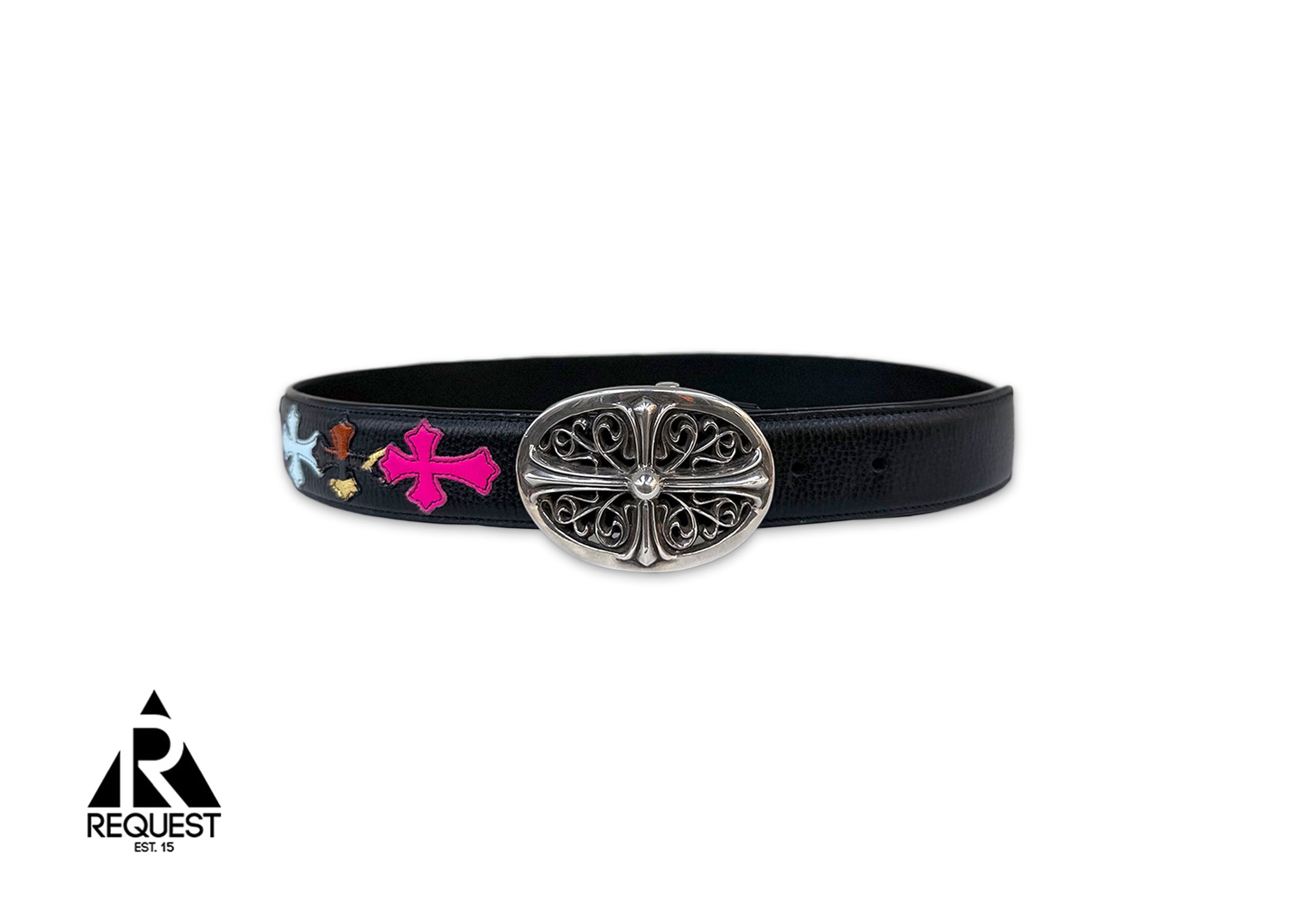 Thin Oval Cross Buckle Belt 