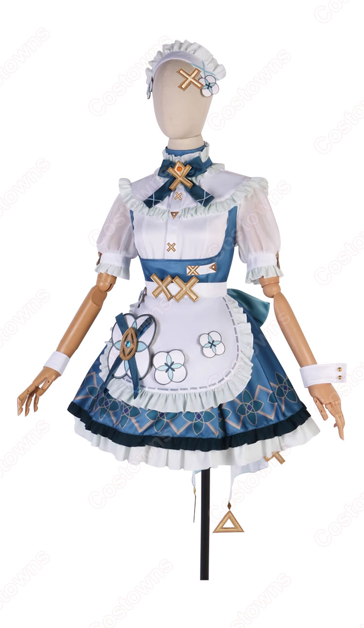 原神カフェ in ソウル ファルザン コスプレ衣装 メイド服 - Costowns