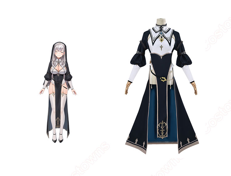 VTuber hololive ホロライブ 白銀ノエル シスター×黒騎士 コスプレ衣装