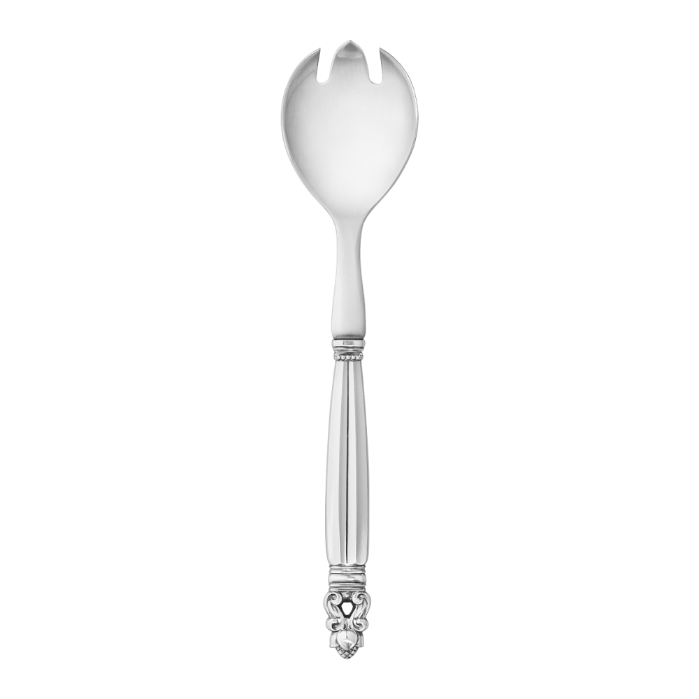 Acorn stainless steel and sterling silver salad fork | Georg Jensen