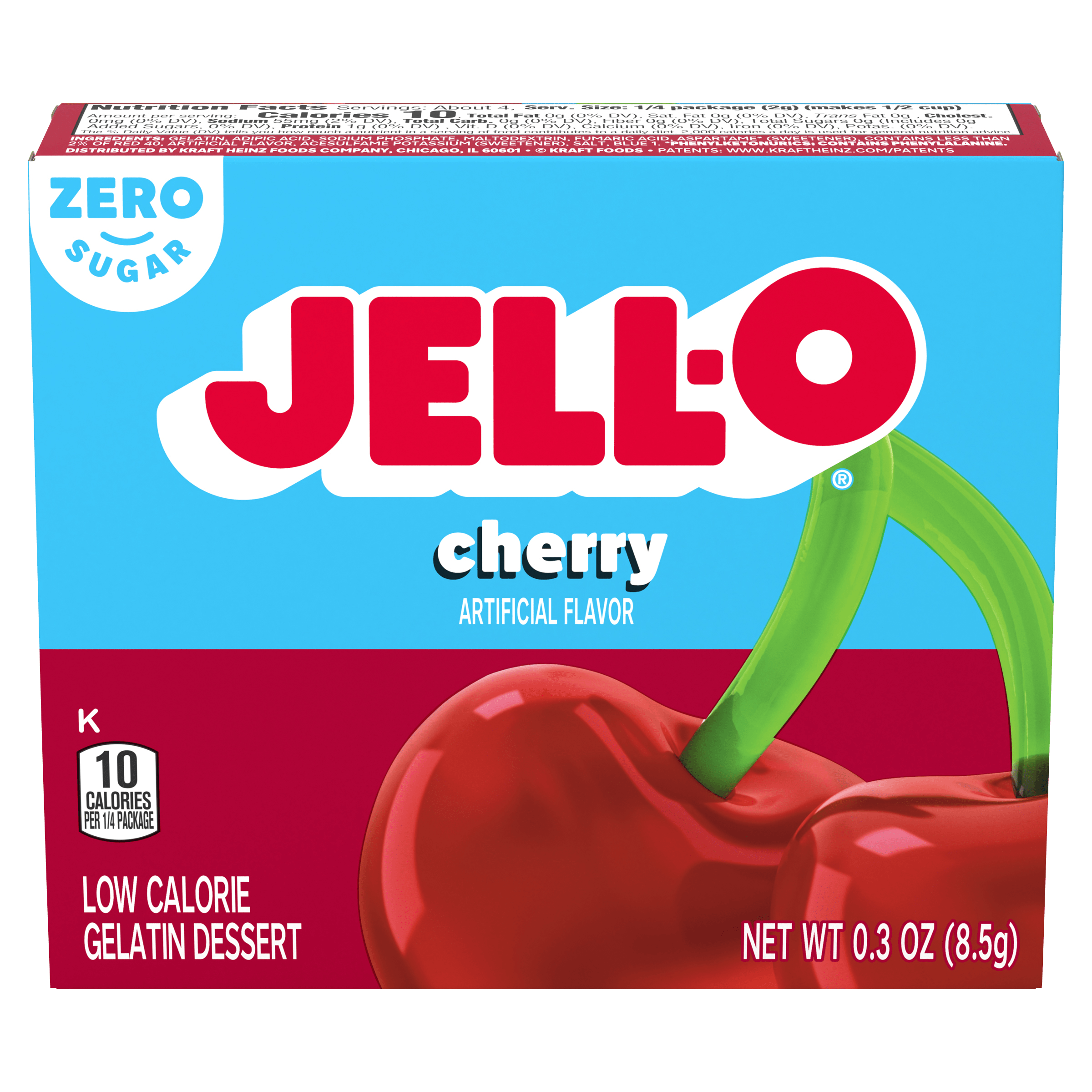 Zero Sugar Cherry Flavor Gelatin | Jell-O | United States
