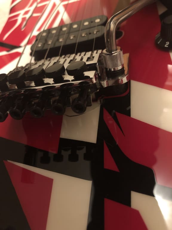EVH Striped Series Electric Guitar Red with Black Stripes | Guitar