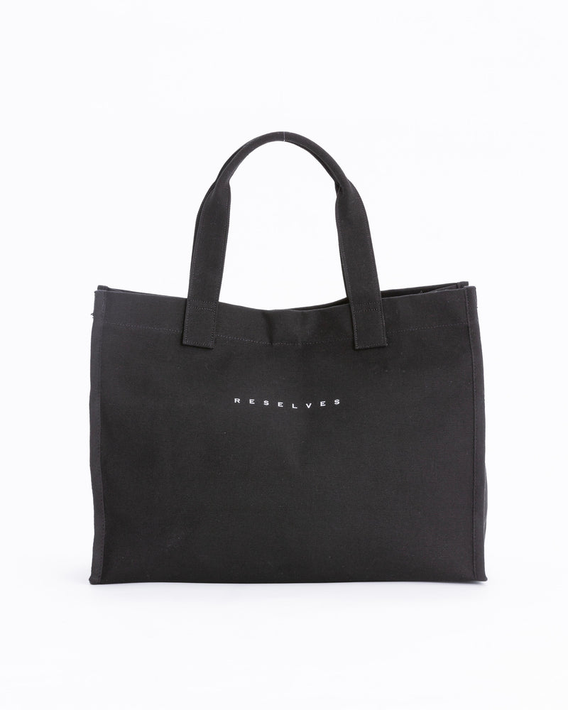Big canvas tote bag- black × black - （ビッグ キャンバス トート