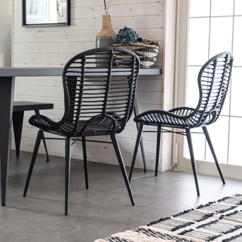 チェア BIANCA ラタンチェアー メッシュデザインBタイプ ラタン製